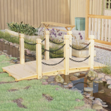 vidaXL tömör lucfenyő kerti híd lánckorláttal 150 x 67 x 56 cm kerti bútor