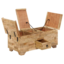 vidaXL tömör mangófa dohányzóasztal 80 x 40 x 35 cm (247327) bútor