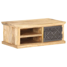 vidaXL tömör mangófa dohányzóasztal ajtóval 90 x 50 x 35 cm bútor