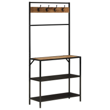 vidaXL tömör mangófa és vas ruhafogas 90 x 35 x 180 cm bútor