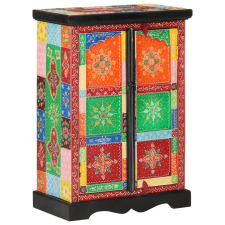 vidaXL tömör mangófa kézzel festett kisszekrény ajtókkal 53x30x75 cm bútor