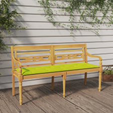 vidaXL tömör tíkfa Batavia pad világoszöld párnával 150 cm kerti bútor