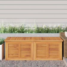 vidaXL tömör tíkfa kerti tárolóláda zsákkal 150 x 50 x 53 cm kerti tárolás