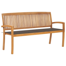 vidaXL tömör tíkfa rakásolható kerti pad párnával 159 cm kerti bútor