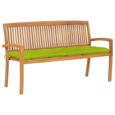 vidaXL tömör tíkfa rakásolható kerti pad párnával 159 cm kerti bútor