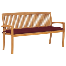 vidaXL tömör tíkfa rakásolható kerti pad párnával 159 cm kerti bútor