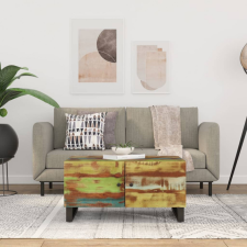 vidaXL tömör újrahasznosított és szerelt fa dohányzóasztal 80x50x40 cm bútor