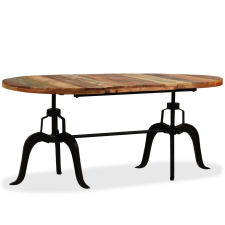 vidaXL tömör újrahasznosított fa/acél étkezőasztal 180 cm bútor