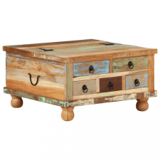 vidaXL tömör újrahasznosított fa dohányzóasztal 70 x 70 x 38 cm bútor