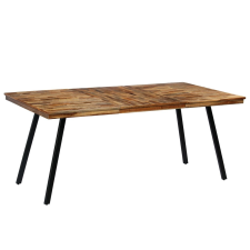 vidaXL tömör újrahasznosított tíkfa/acél étkezőasztal 180 x 90 x 76 cm bútor