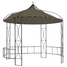vidaXL tópszínű kerek pavilon 300 x 290 cm kerti bútor