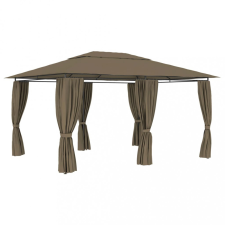 vidaXL Tópszínű kerti pavilon függönyökkel 4 x 3 m 180 g/m² kerti bútor