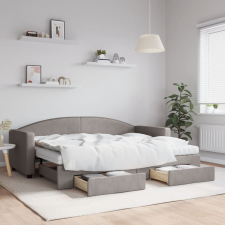vidaXL tópszínű kihúzható bársonyheverő fiókokkal 80 x 200 cm ágy és ágykellék
