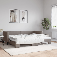 vidaXL tópszínű kihúzható szövet heverő 80 x 200 cm ágy és ágykellék