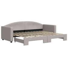 vidaXL Tópszínű kihúzható szövet heverő 80 x 200 cm ágy és ágykellék