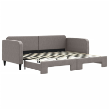 vidaXL tópszínű kihúzható szövet heverő 90 x 200 cm (3196819) ágy és ágykellék