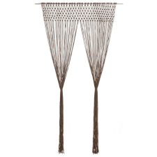 vidaXL Tópszínű makramé pamutfüggöny 140 x 240 cm lakástextília