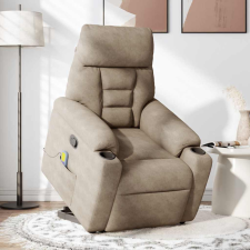vidaXL tópszínű mikroszálas szövet felállást segítő masszázsfotel (3303094) masszázsfotel