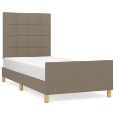 vidaXL tópszínű szövet ágykeret fejtámlával 100 x 200 cm (3125037) ágy és ágykellék