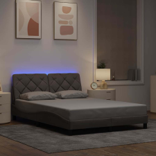 vidaXL tópszínű szövet ágykeret LED-ekkel matrac nélkül 140 x 190 cm ágy és ágykellék