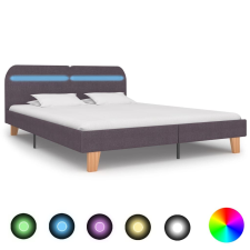 vidaXL tópszínű szövet ágykeret LED-ekkel matrac nélkül 150x200 cm ágy és ágykellék
