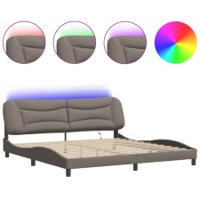 vidaXL tópszínű szövet ágykeret LED-világítással 200x200 cm (3213729) ágy és ágykellék