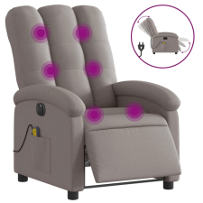vidaXL tópszínű szövet elektromos dönthető masszázsfotel (3204088) masszázsfotel