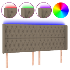 vidaXL tópszínű szövet LED-es fejtámla 203x16x118/128 cm (3124410) ágy és ágykellék