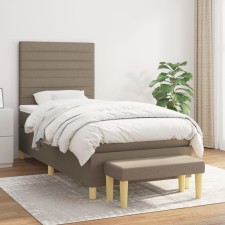 vidaXL tópszínű szövet rugós ágy matraccal 100 x 200 cm ágy és ágykellék
