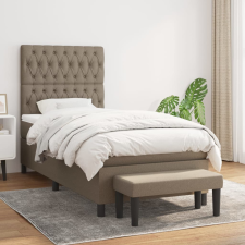 vidaXL tópszínű szövet rugós ágy matraccal 100 x 200 cm ágy és ágykellék