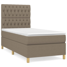 vidaXL tópszínű szövet rugós ágy matraccal 100 x 200 cm (3142557) - Ágyak és ágykeretek ágy és ágykellék