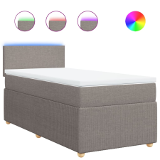 vidaXL tópszínű szövet rugós ágy matraccal 100 x 200 cm (3289664) ágy és ágykellék