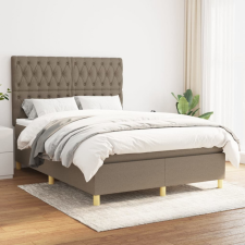 vidaXL Tópszínű szövet rugós ágy matraccal 140 x 190 cm ágy és ágykellék