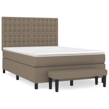 vidaXL tópszínű szövet rugós ágy matraccal 140 x 190 cm (3136913) ágy és ágykellék