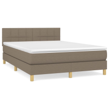 vidaXL tópszínű szövet rugós ágy matraccal 140 x 190 cm (3140613) ágy és ágykellék