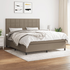vidaXL tópszínű szövet rugós ágy matraccal 180 x 200 cm ágy és ágykellék