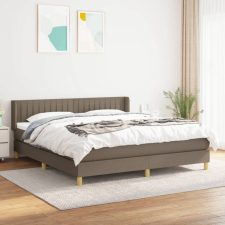 vidaXL tópszínű szövet rugós ágy matraccal 200 x 200 cm ágy és ágykellék