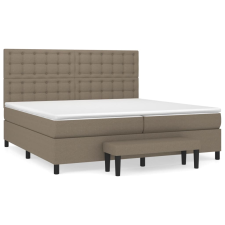 vidaXL tópszínű szövet rugós ágy matraccal 200 x 200 cm ágy és ágykellék