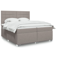 vidaXL tópszínű szövet rugós ágy matraccal 200 x 200 cm ágy és ágykellék