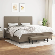 vidaXL tópszínű szövet rugós ágy matraccal 200 x 200 cm ágy és ágykellék