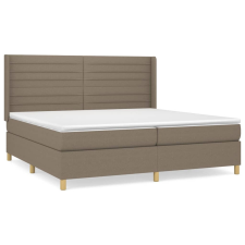 vidaXL tópszínű szövet rugós ágy matraccal 200 x 200 cm (3132101) ágy és ágykellék