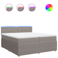 vidaXL tópszínű szövet rugós ágy matraccal 200 x 200 cm (3289867) ágy és ágykellék