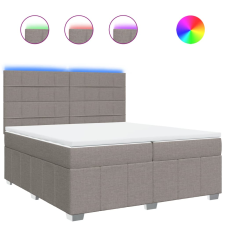 vidaXL tópszínű szövet rugós ágy matraccal 200 x 200 cm (3294079) ágy és ágykellék
