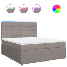 vidaXL tópszínű szövet rugós ágy matraccal 200 x 200 cm (3294467) ágy és ágykellék