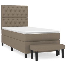 vidaXL tópszínű szövet rugós ágy matraccal 80 x 200 cm (3136793) ágy és ágykellék