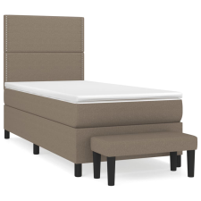 vidaXL tópszínű szövet rugós ágy matraccal 90 x 190 cm ágy és ágykellék