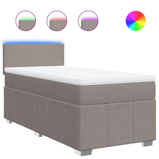 vidaXL tópszínű szövet rugós ágy matraccal 90 x 200 cm (3289248) ágy és ágykellék