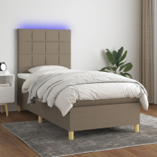 vidaXL tópszínű szövet rugós és LED-es ágy matraccal 100x200 cm ágy és ágykellék