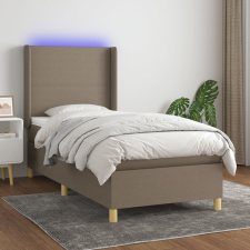 vidaXL tópszínű szövet rugós és LED-es ágy matraccal 100x200 cm ágy és ágykellék