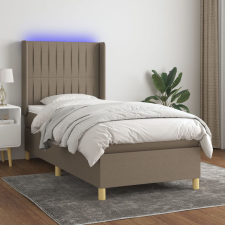 vidaXL tópszínű szövet rugós és LED-es ágy matraccal 100x200 cm ágy és ágykellék
